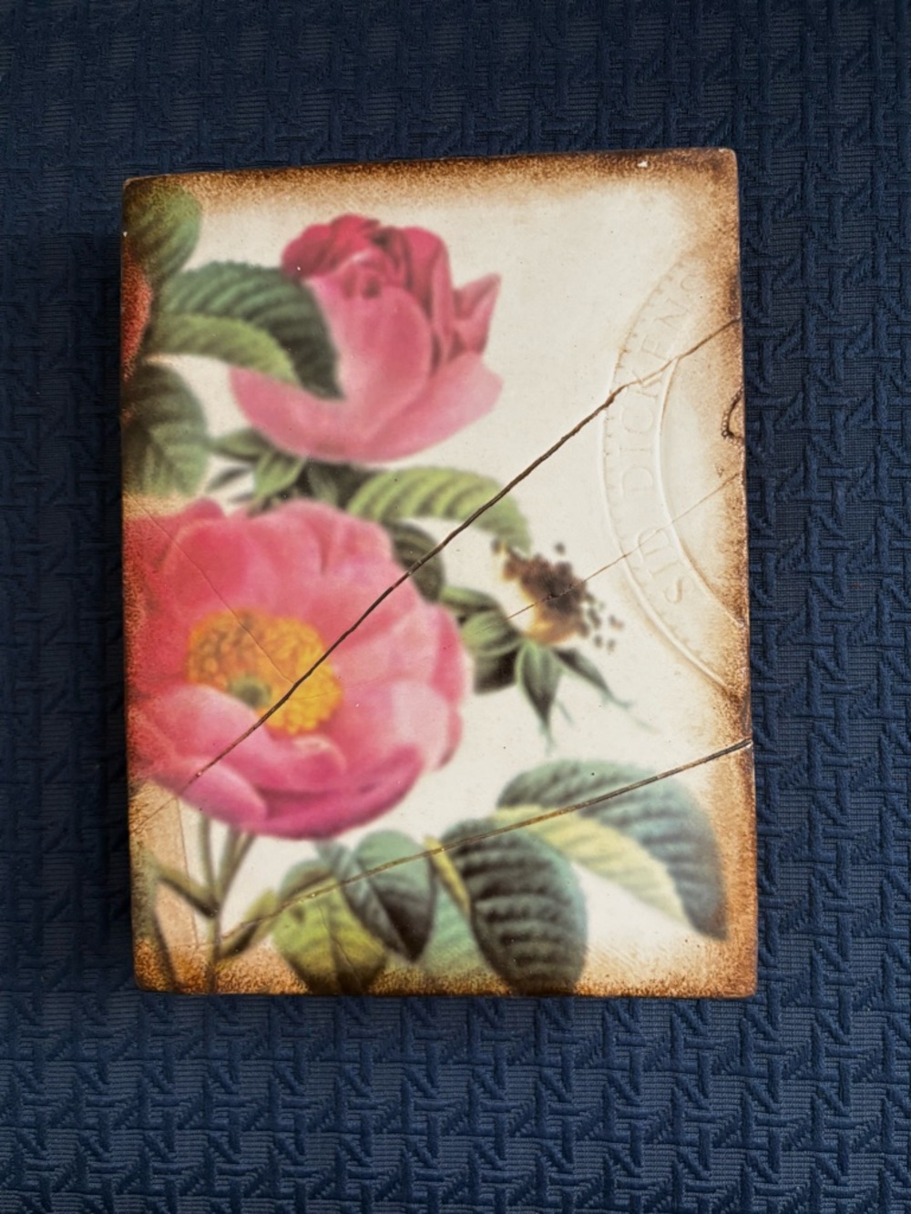Sid Dickens Art Tile Memory Block Rose Pompadour T-171 in perfect condition